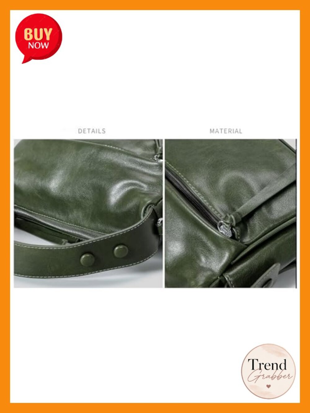 Faux Leather Satchel Crossbody Handbag with Adjustable Strap Multiple Pockets - Picture 5 of 6